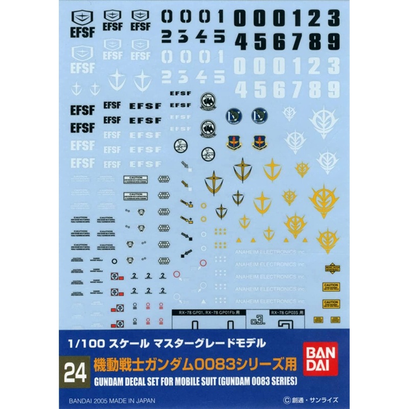 Bandai Gundam Decal for GD24 MG Universal-0083 Series