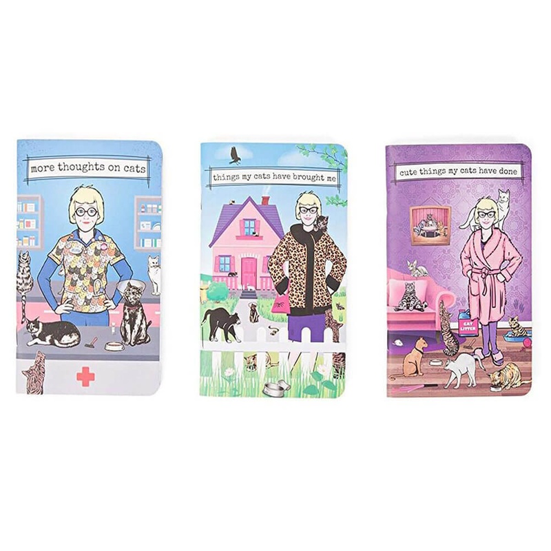 Archie McPhee Crazy Cat Lady Notebooks Set de 3