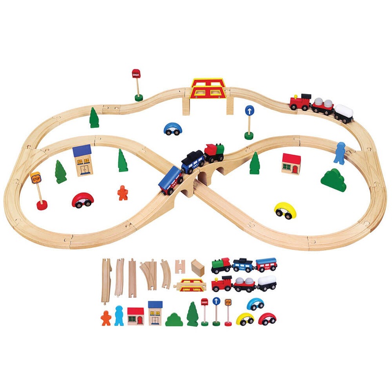 Ensemble de train 49pc en bois